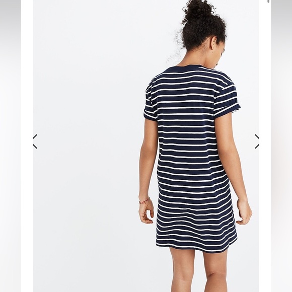 Madewell Stripe Shift Dress T-Shirt Crew Neck Pullover Short Sleeve Cotton 90s - Picture 3 of 8